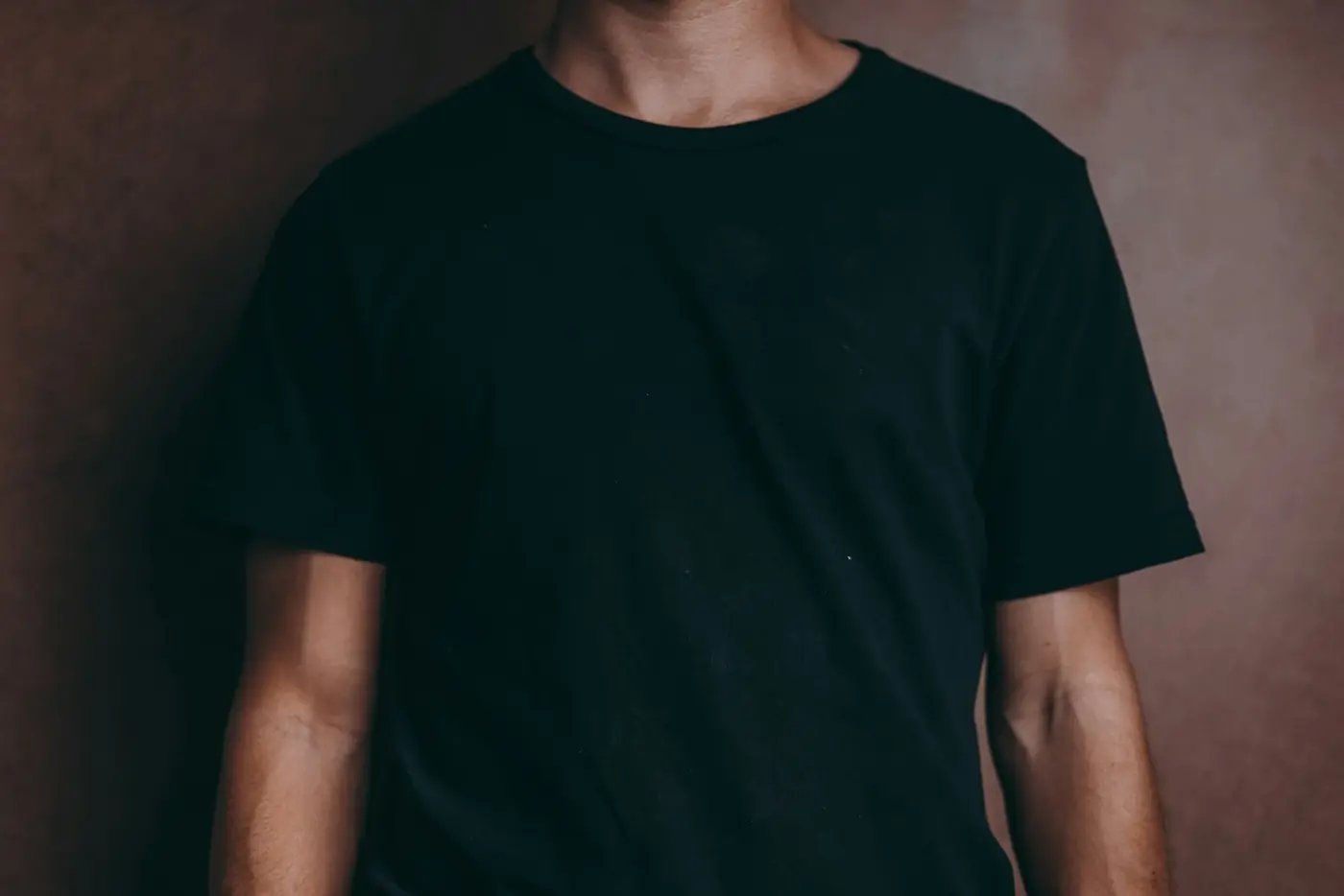 Close-up of a heavyweight black oversized t-shirt